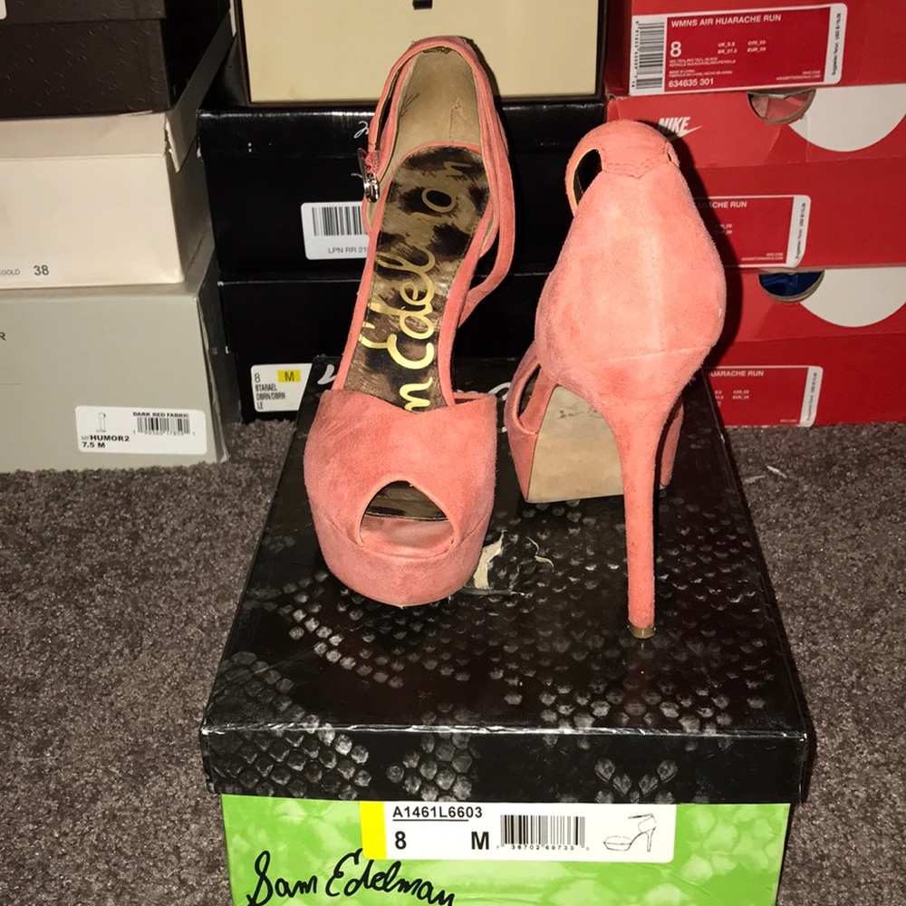 Sam Edelman platform, ankle strap, peep toe sandal